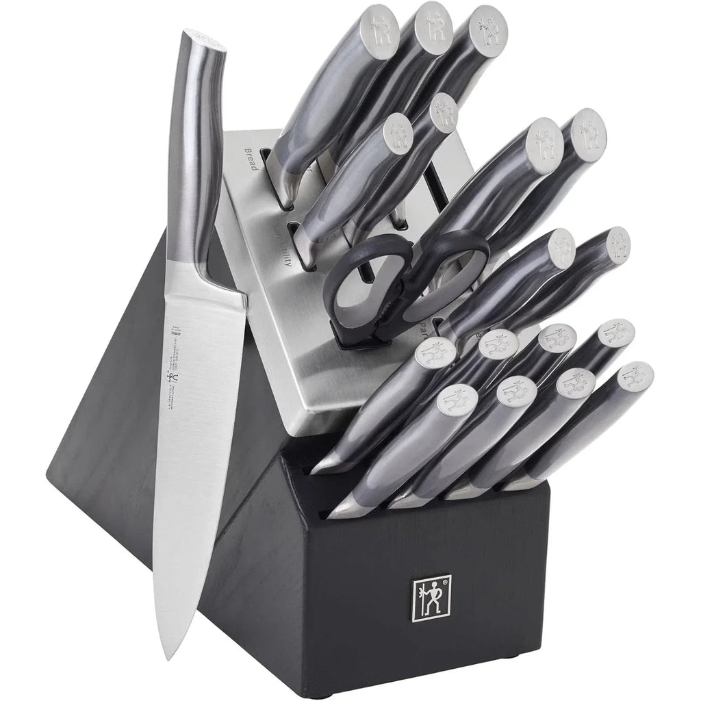 20-pc Self-Sharpening Knife Set with Block - Black
