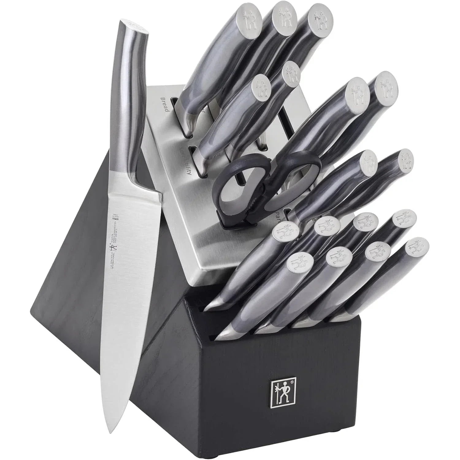 20-pc Self-Sharpening Knife Set with Block - Black