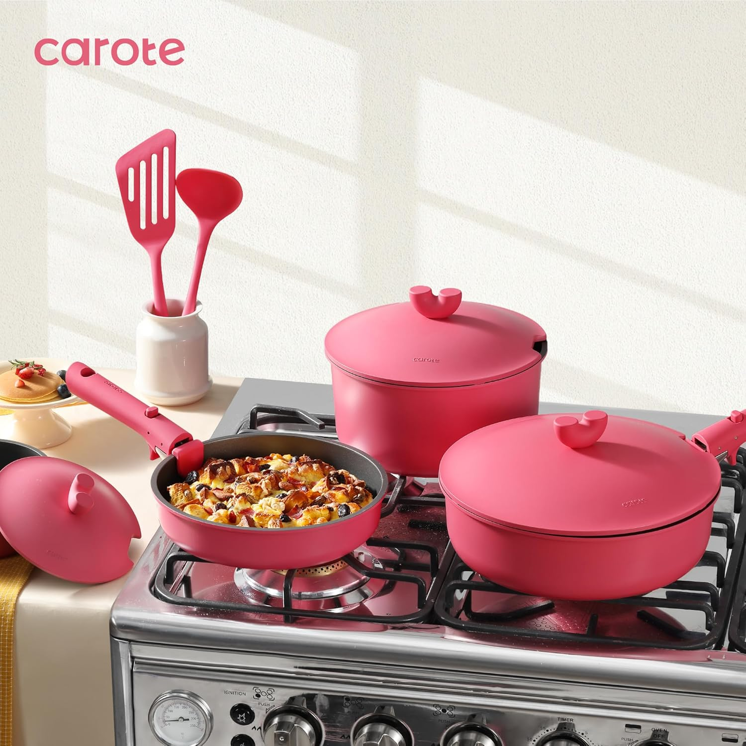 24Pcs Pots and Pans Set Non Stick, Nonstick Cookware Set, Oven/Dishwasher